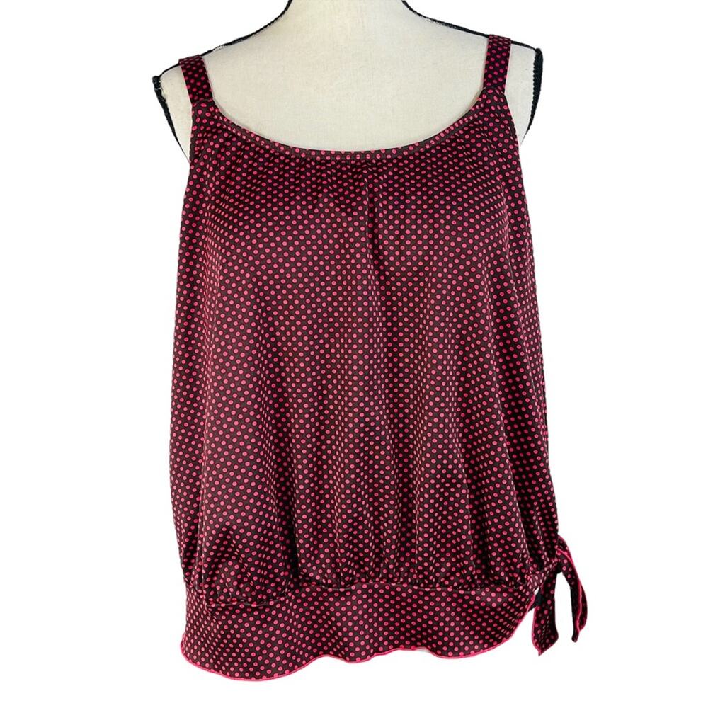 Gabar SZ 20W Blouson Tankini Swimwear Polka Dot Molded Shelf Bra Side Tie Multi